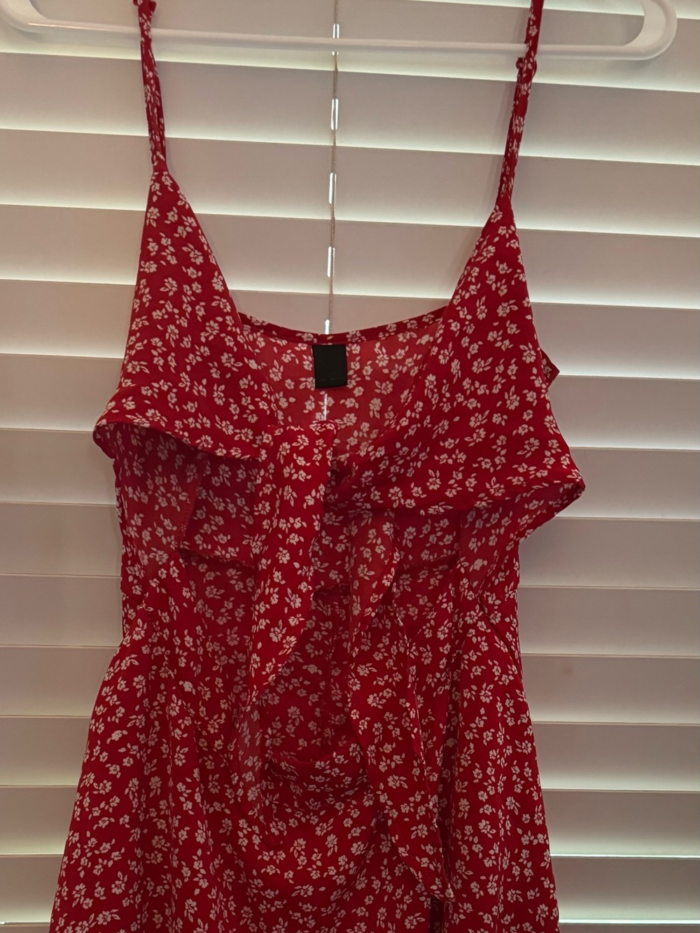 Women's Red Floral Mini Dress S